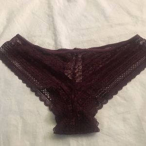 Victoria’s Secret lace cheekini panty in wine